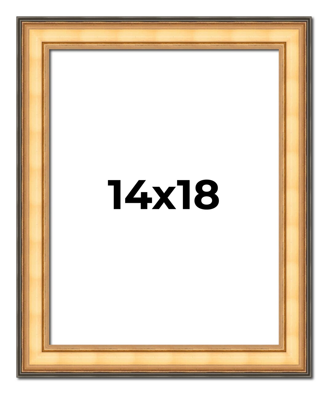 14x18 Traditional Picture Frame with UV-Resistant Acrylic & Acid Free Backing, Available in 3 Finishes - Black, Brown, Gold